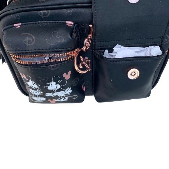 Disney Womens Black Disney Mickey & Minnie Mouse 2 In 1 Crossbody Bag One Size - Picture 4 of 14